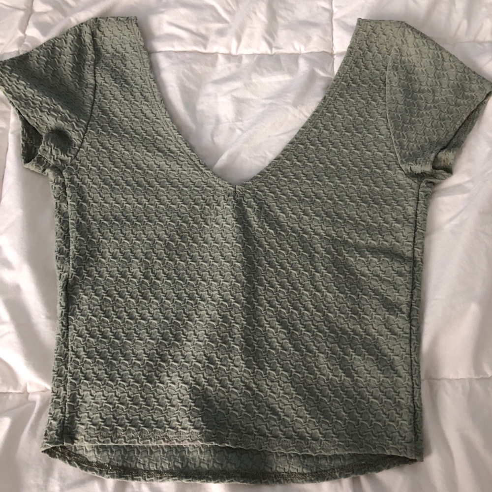 Hollister Green V-neck Crop Top